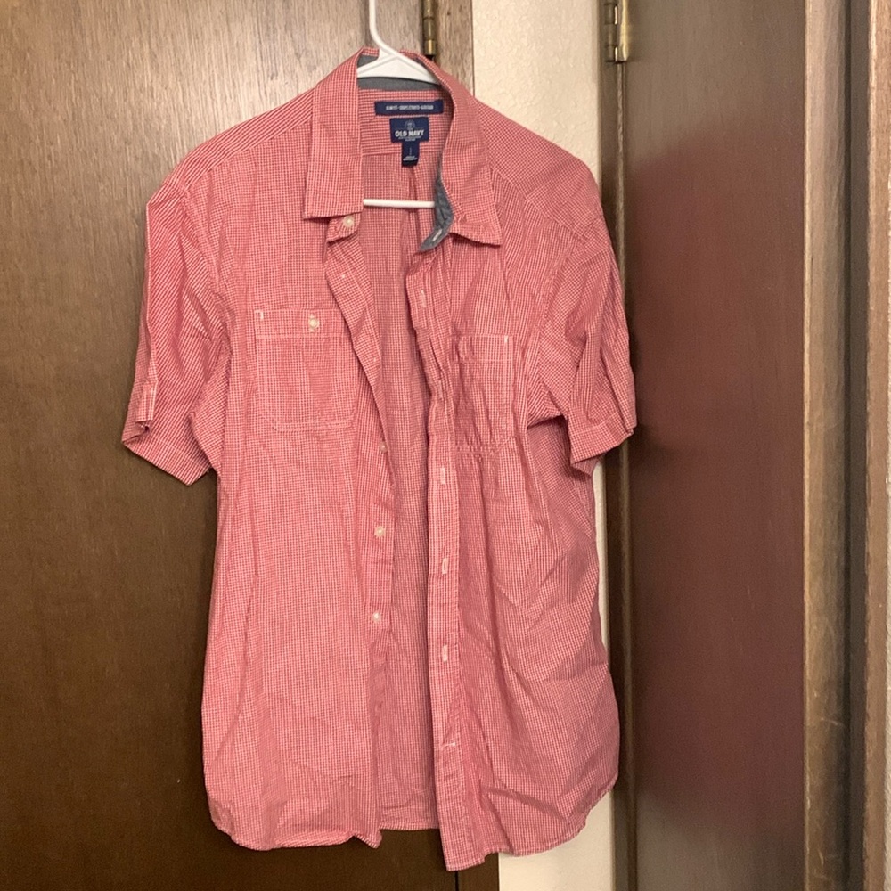 Red white button up